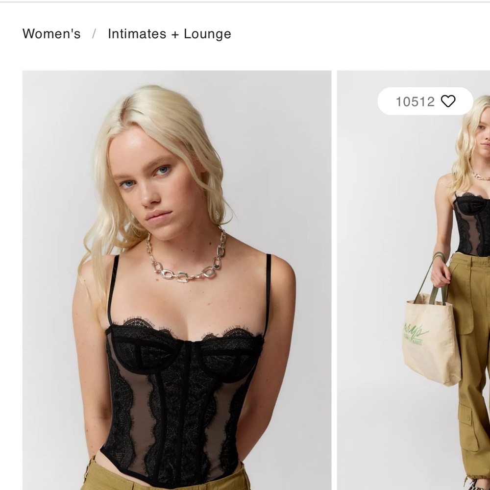 Elegant Black Lace Bustier